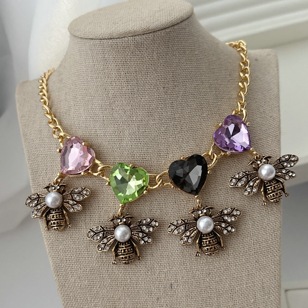 Bee charm necklace