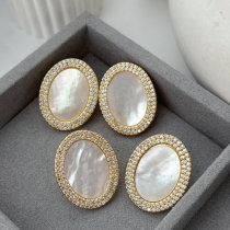 Oval shell earrings