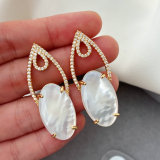 Mop shell teardrop earrings
