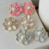 Enamel flower earrings