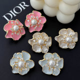 Enamel flower earrings