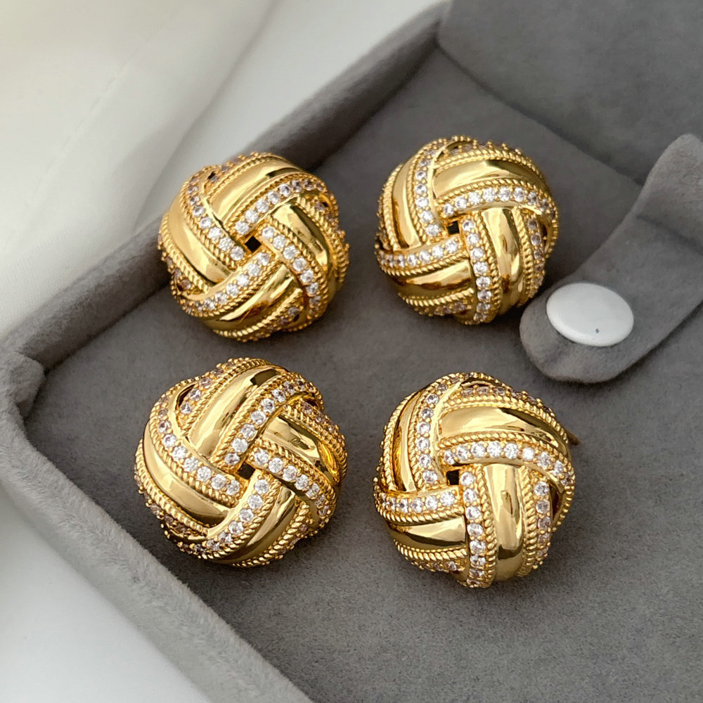 Pave twist earrings