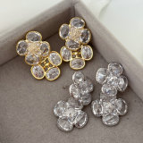 Crystal flower earrings