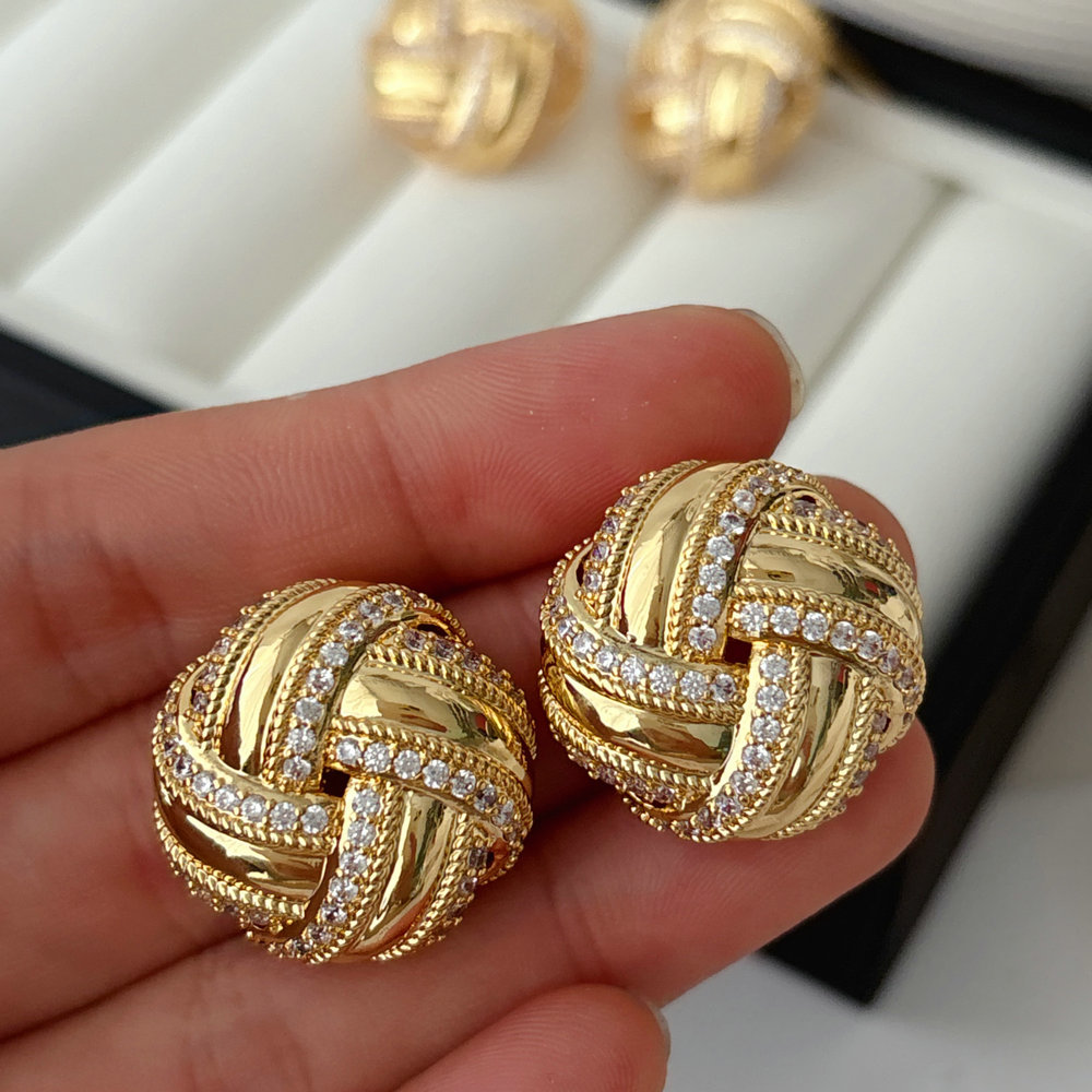 Pave twist earrings