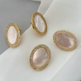 Oval shell earrings
