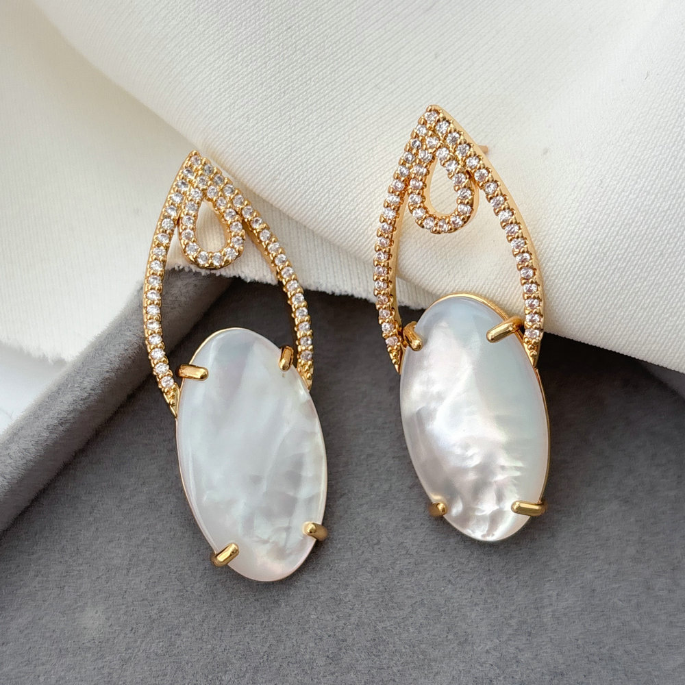 Mop shell teardrop earrings