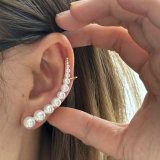 Long pearl bar earrings