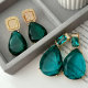 Chunky green stone earrings
