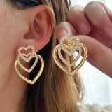 Pave heart earrings