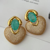 Chunkyy pave oval shape earrings