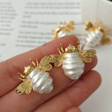 pave bee earrings