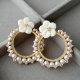 Flower pearl earrings