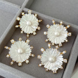 Shell mop flower earrings
