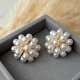 Pearl flower earrings