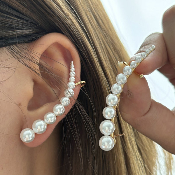Long pearl bar earrings