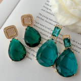 Chunky green stone earrings