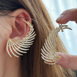 Pave zircon chunky wing earrings