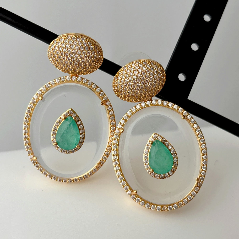 Chunky oval shape earrings