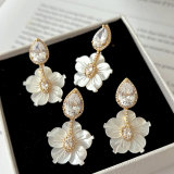 Pave flower earrings