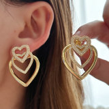 Pave heart earrings