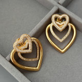 Pave heart earrings