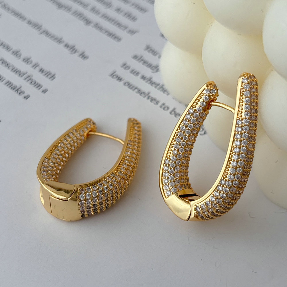 Pave zircon fashion earrings