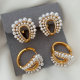 U shape pearl earrings