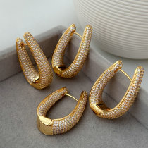 Pave zircon fashion earrings