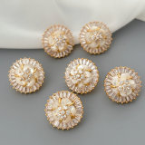 Pave zircon flower earrings