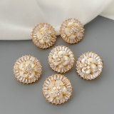 Pave zircon flower earrings