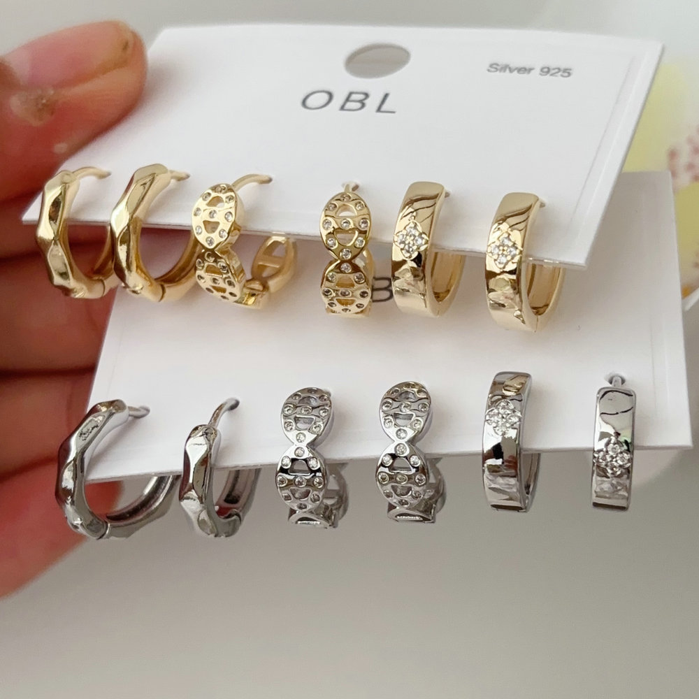 Set simple circel earrings