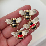 Enamel bee earrings