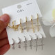 Pave cross charm set earrings