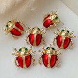 Enamel ladybug earrings