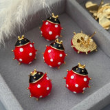 Enamel ladybug earrings