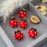 Enamel ladybug earrings