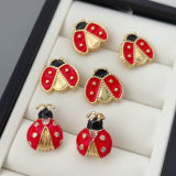 Enamel ladybug earrings