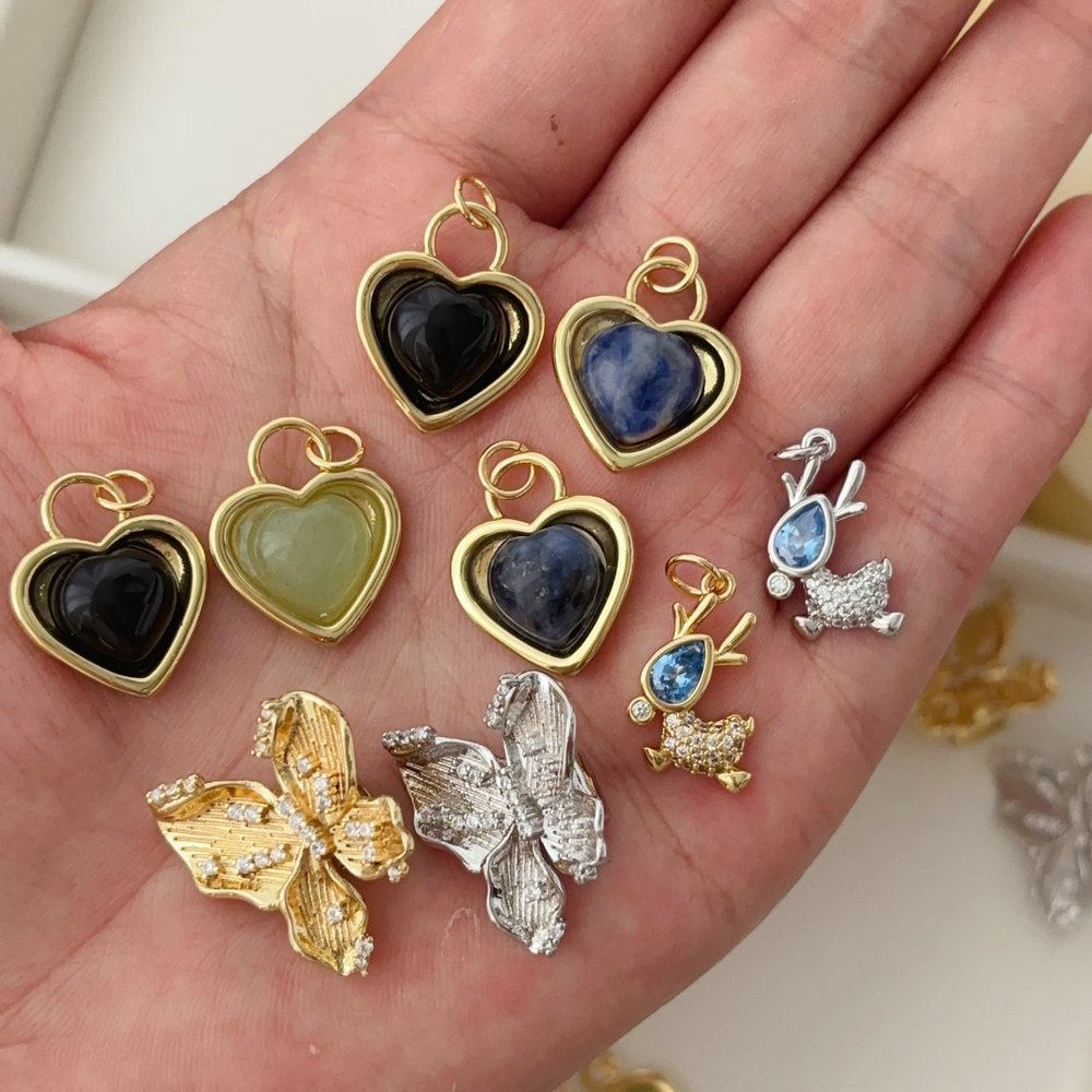 Heart butterfly charm