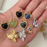 Heart butterfly charm