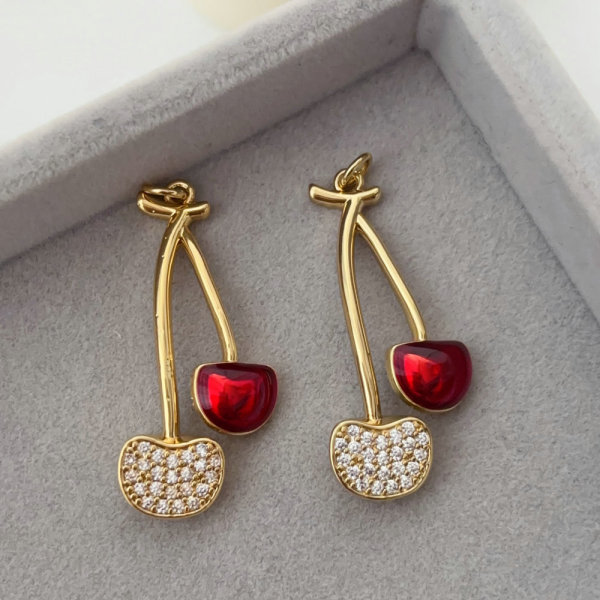 Pave cherry charm