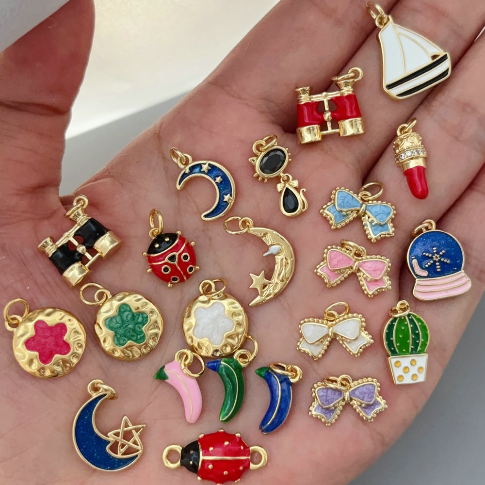 Enamel ladybug charm