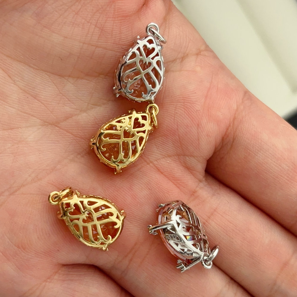 Orange color teardrop charm