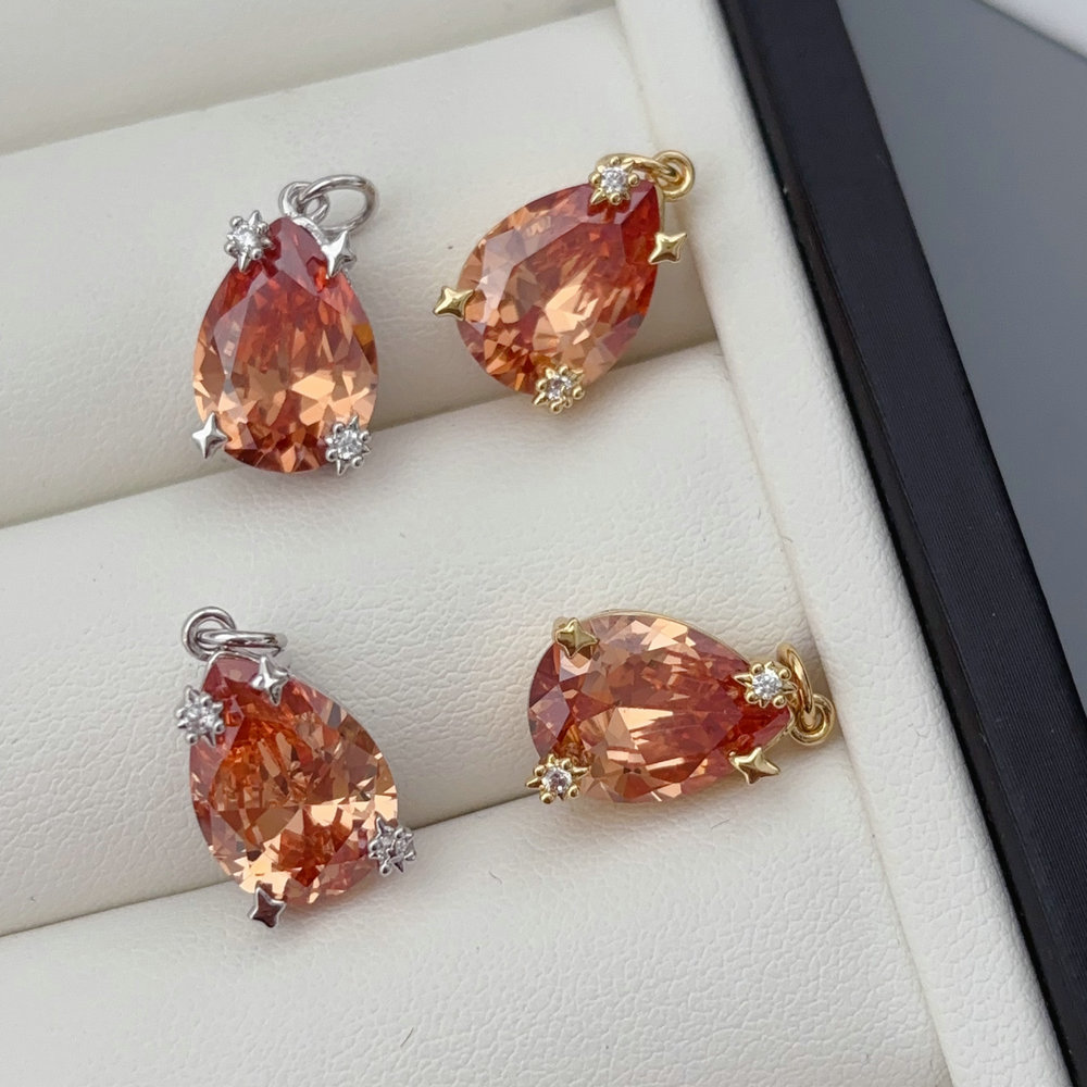 Orange color teardrop charm