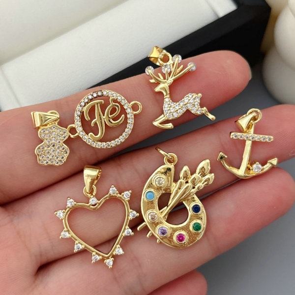 Pave heart charm