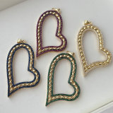 Pave zircon big heart pendant