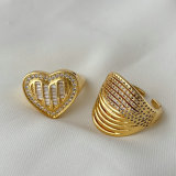 Pave heart ring