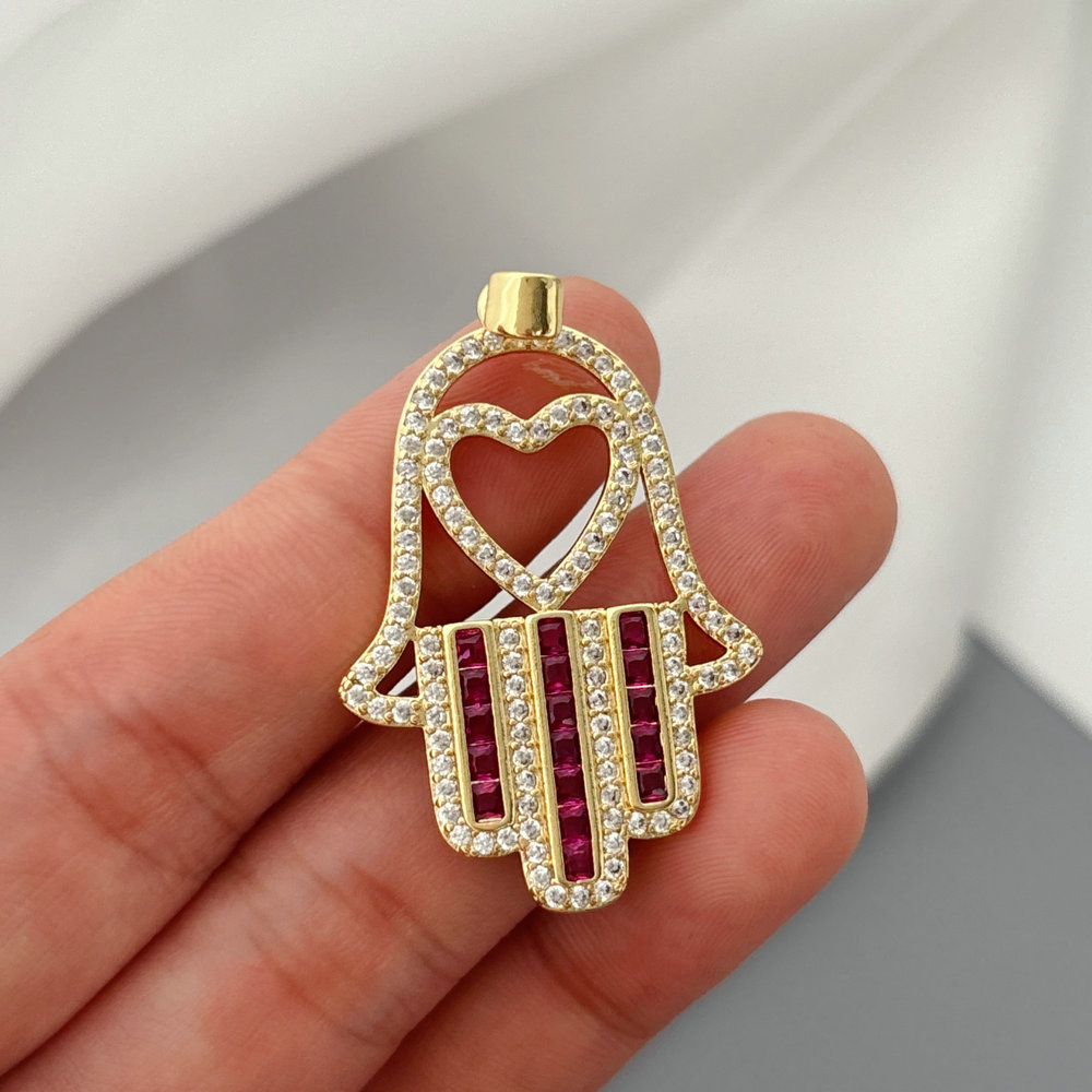 Pave hand charm