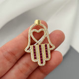 Pave hand charm