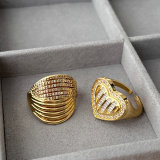 Pave heart ring