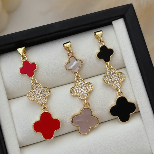 Pave clover charm